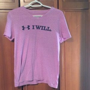 light purple Under Armour “I WILL” short sleeved